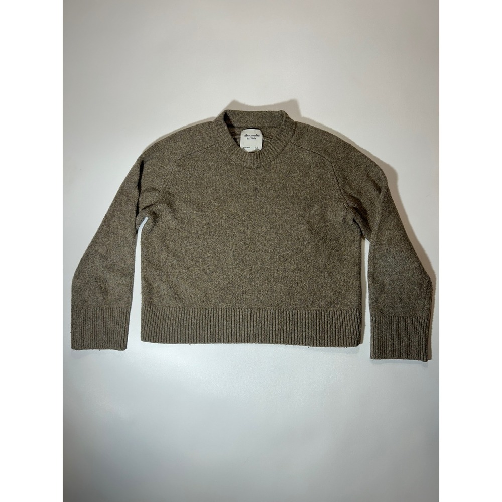 Abercrombie & Fitch Sweater Womens S Brown Excellent Wool Blend Ribbed Knit